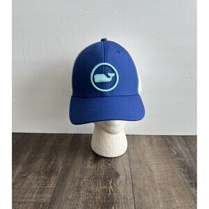 Vineyard Vines Men's Adjustable Whale Dot Mesh Trucker Hat Cap Blue White